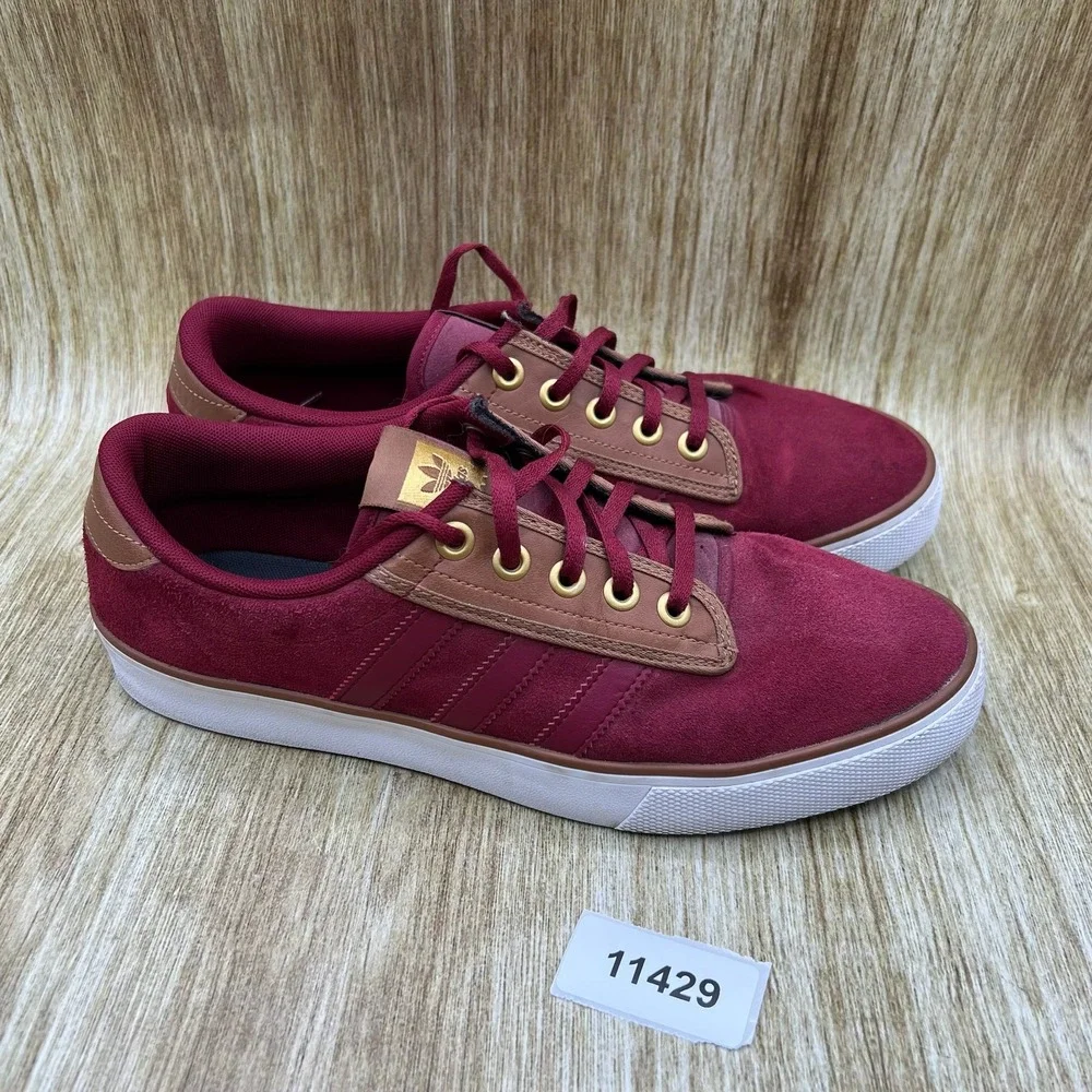 Adidas Kiel Sneakers Men's Size 10 Burgundy Brown Suede Low Skate Shoes D69240